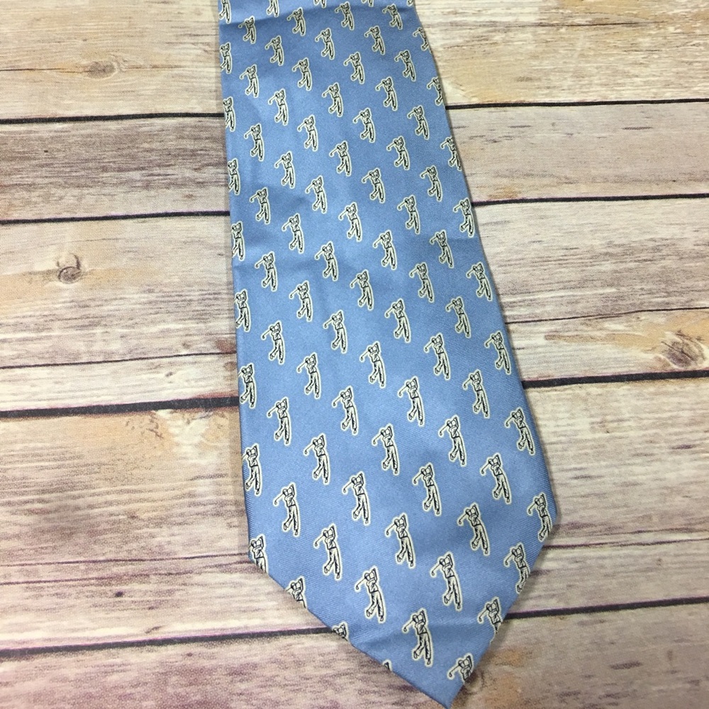 Tommy Bahama blue golf silk tie like new